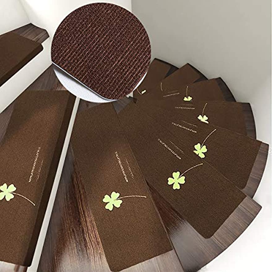 階段 滑り止めマット 階段マット 折り曲げ 70*22*4.5cm(折り畳まれた縁)「Tuokus」防音マット 階段すべり止めマット 防音 消臭 ズレない 洗える 自由に裁断 無地 カーキB 5セット