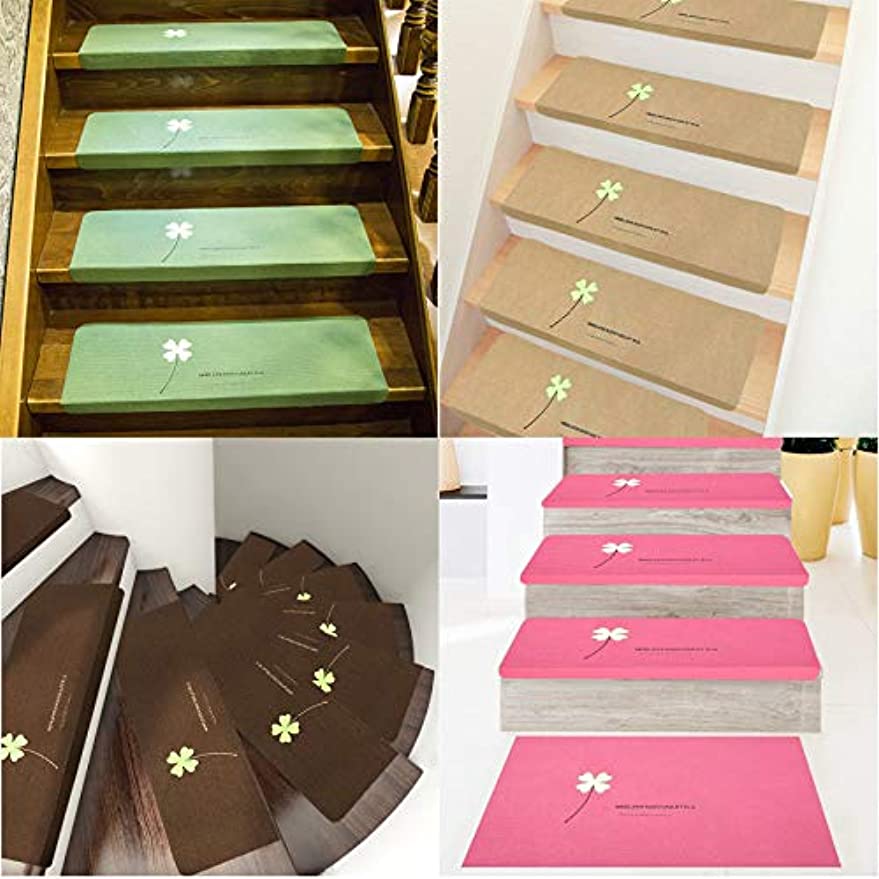 階段 滑り止めマット 階段マット 折り曲げ 70*22*4.5cm(折り畳まれた縁)「Tuokus」防音マット 階段すべり止めマット 防音 消臭 ズレない 洗える 自由に裁断 無地 カーキB 5セット