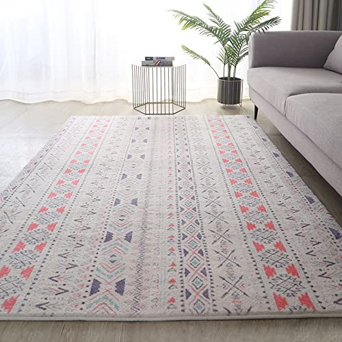 「Tuokus」 イミテーションカシミア 絨毯 カーペット ラグ じゅうたん 洗える ラグマット 3畳4畳5畳6畳 防ダニ センターカーペット かわいい 抗菌 消臭 シャギーラグ 滑り止め付き ふわふわ サラサラ 長方形 夏秋冬 120*160cm