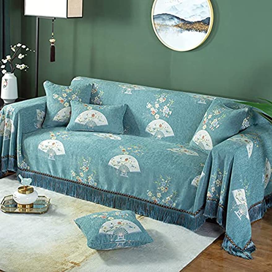 「Tuokus」ソファーカバー ソファパッド ソファカバー 和風 刺繍 涼しい クッション ソファー スリップ 防塵 洗える 子供 一人掛け 二人掛け 三人掛け 枕(30*50cm)