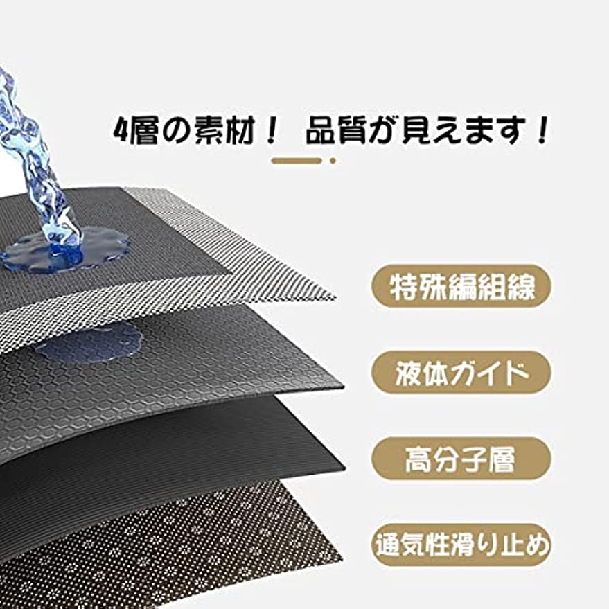 「Tuokus」キッチンマット 洗える 織り 廊下マット 台所マット 滑り止め付き 玄関マット カーペット ラグマット 厚手防音 掃除易い 抗菌防臭 吸水 厚手 長方形 (グレー 50*70cm)