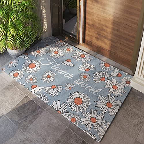 「Tuokus」玄関マット キッチンマット カーペット 足ふきマット 北欧 花柄 耐磨耗性 抗菌防臭 滑り止め 室内 屋外 泥落とし おしゃれ 土台 45*75cm