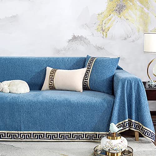 「Tuokus」ソファーカバー ソファパッド ソファカバー 和風 刺繍 涼しい クッション ソファー スリップ 防塵 洗える 子供 一人掛け 二人掛け 三人掛け ペットの引っかき傷防止(180*380cm)