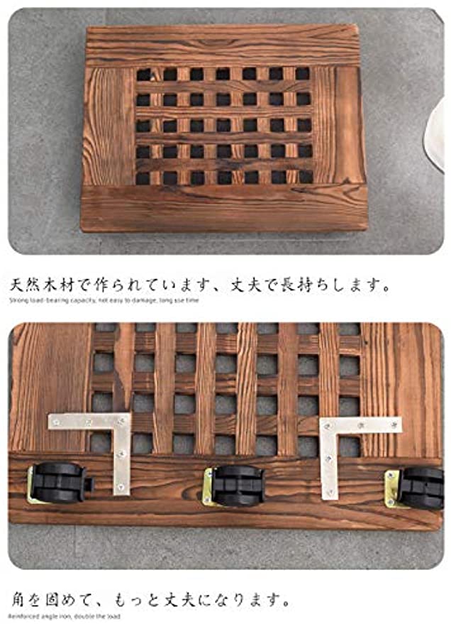 「Tuokus」植木鉢トレー 植木鉢受け皿 植木鉢台 木製 360°可動式 移動便利 鉢置台 1個セット 花台 床保護 丸い木 ウォールナット 丸い形直径25cm