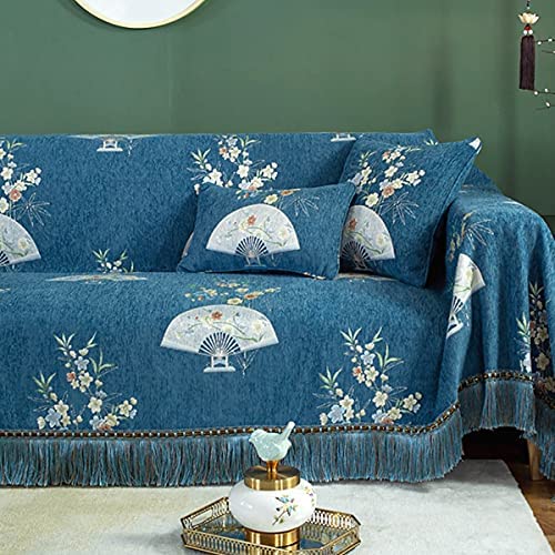 「Tuokus」ソファーカバー ソファパッド ソファカバー 和風 刺繍 涼しい クッション ソファー スリップ 防塵 洗える 子供 一人掛け 二人掛け 三人掛け 枕(30*50cm)