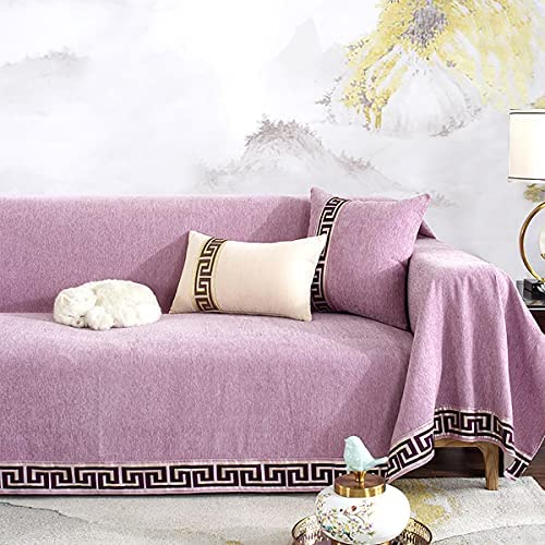 「Tuokus」ソファーカバー ソファパッド ソファカバー 和風 刺繍 涼しい クッション ソファー スリップ 防塵 洗える 子供 一人掛け 二人掛け 三人掛け ペットの引っかき傷防止(180*380cm)