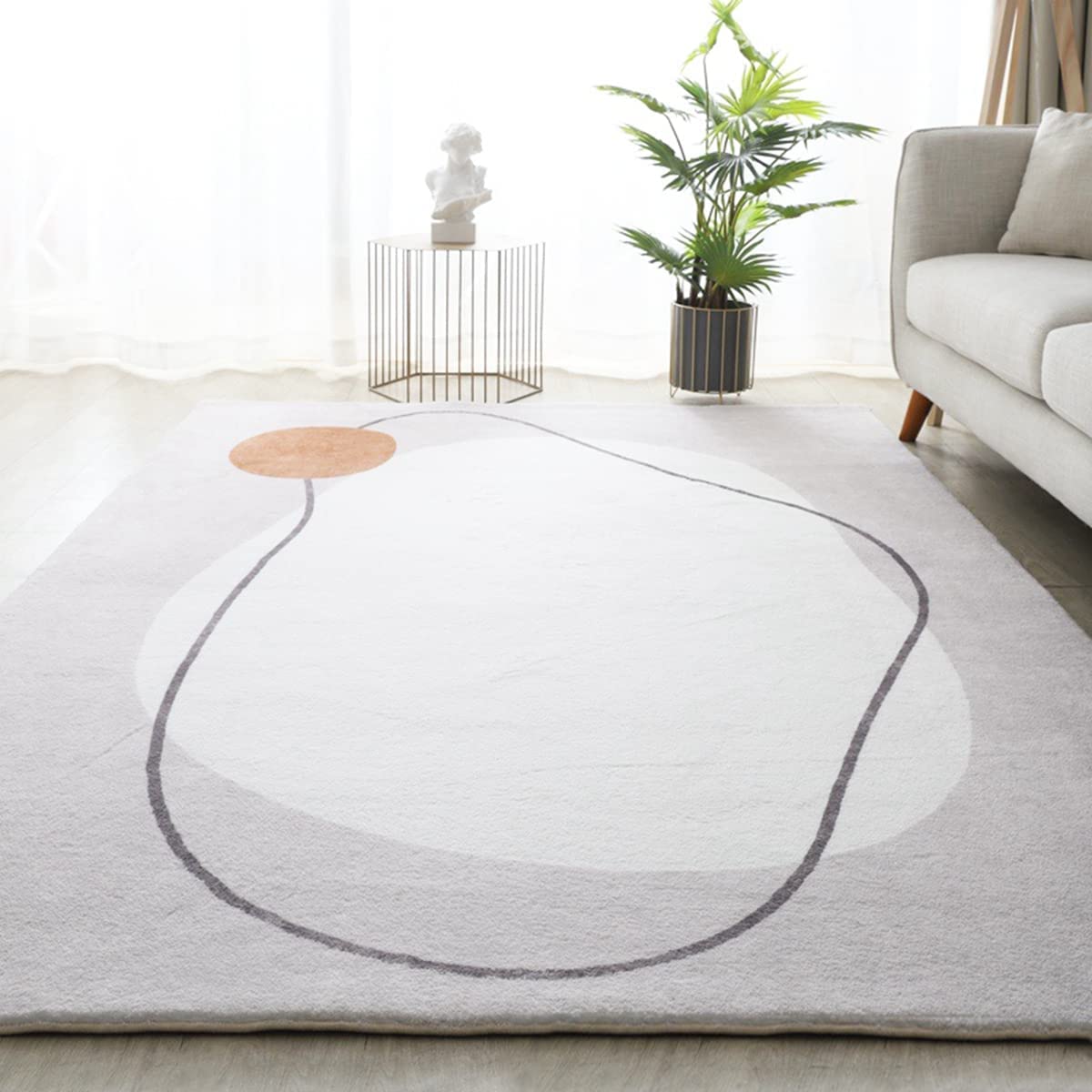 「Tuokus」 カーペット イミテーションカシミア 絨毯 ラグ じゅうたん 洗える ラグマット 3畳4畳5畳6畳 防ダニ センターカーペット かわいい 抗菌 消臭 シャギーラグ 滑り止め付き ふわふわ サラサラ 長方形 夏秋冬 120*160cm