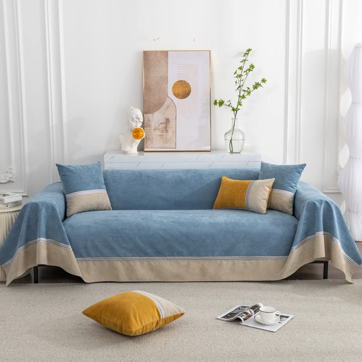 「Tuokus」ソファーカバー 肘付き 一人掛け 二人掛け 三人掛け 肘あり ソファパッド ソファカバー ペットの引っかき傷防止 クッション ソファー スリップ 洗える 防塵 無地 防水
