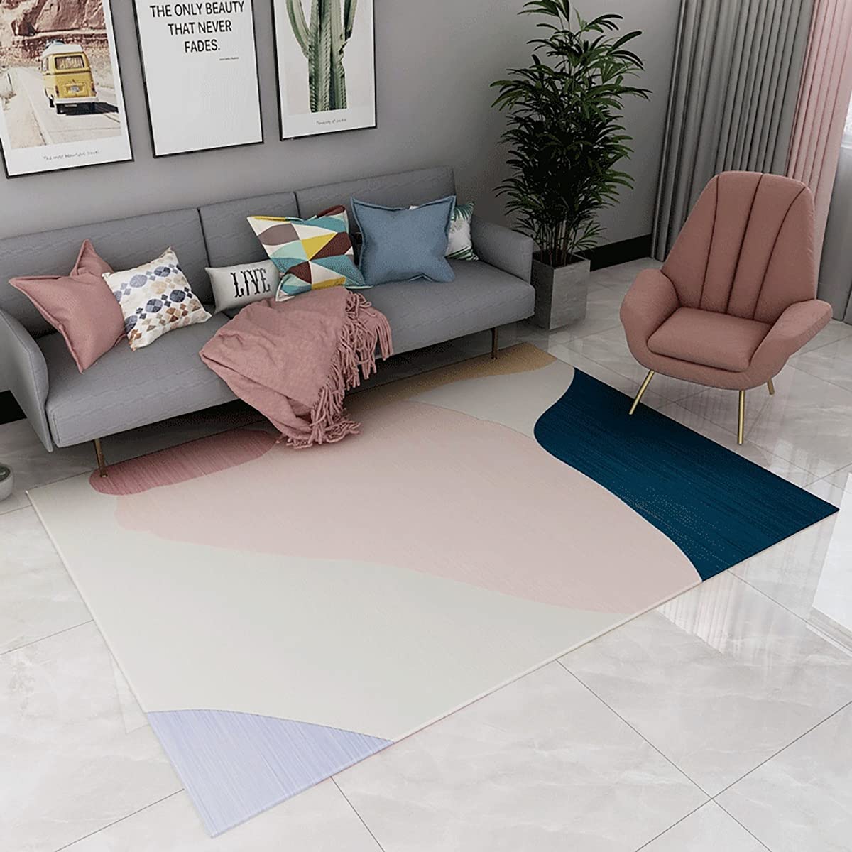 「Tuokus」カーペット ラグ フランネルラグ 洗える アブストラクト 4畳5畳6畳7畳 北欧 欧米風 長方形 北欧スタイル 防ダニ 抗菌 消臭 シャギーラグ 滑り止め 洗濯可能カーペット おしゃれ 160*200cm