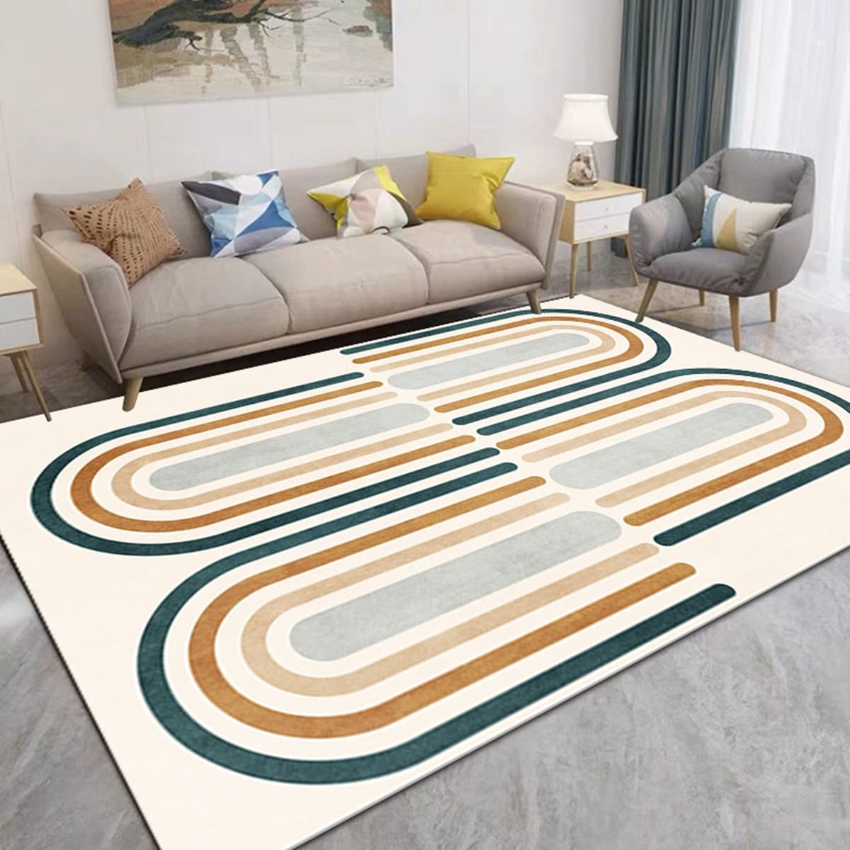 「Tuokus」カーペット イミテーションカシミア じゅうたん 洗える ラグ 絨毯 ラグマット 3畳4畳5畳6畳 防ダニ センターカーペット かわいい 抗菌 消臭 シャギーラグ 滑り止め付き ふわふわ サラサラ 長方形 夏秋冬