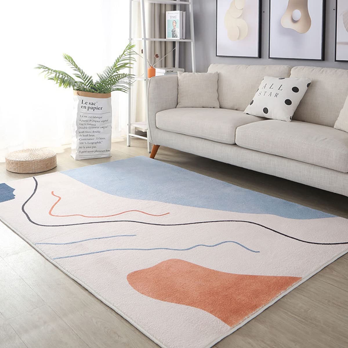 「Tuokus」 イミテーションカシミア カーペット ラグ じゅうたん 洗える ラグマット 3畳4畳5畳6畳 防ダニ センターカーペット かわいい 抗菌 消臭 シャギーラグ 絨毯 滑り止め付き ふわふわ サラサラ 長方形 夏秋冬 FYRDTjia194