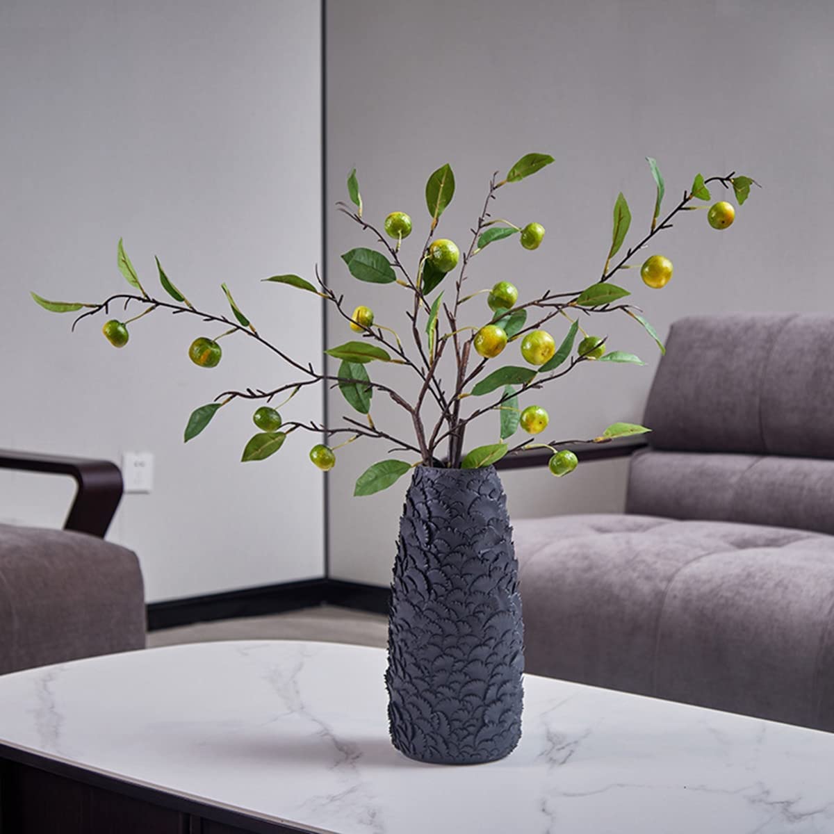 「Tuokus」人工観葉植物 造花 りんご オレンジ 手作り フラワーアレンジメント 枯れない花 フェイクグリーン インテリア おしゃれ グリーン デコレーション 枯れない 本物 FZHj02癒しの 1つ:85*45cm(約)