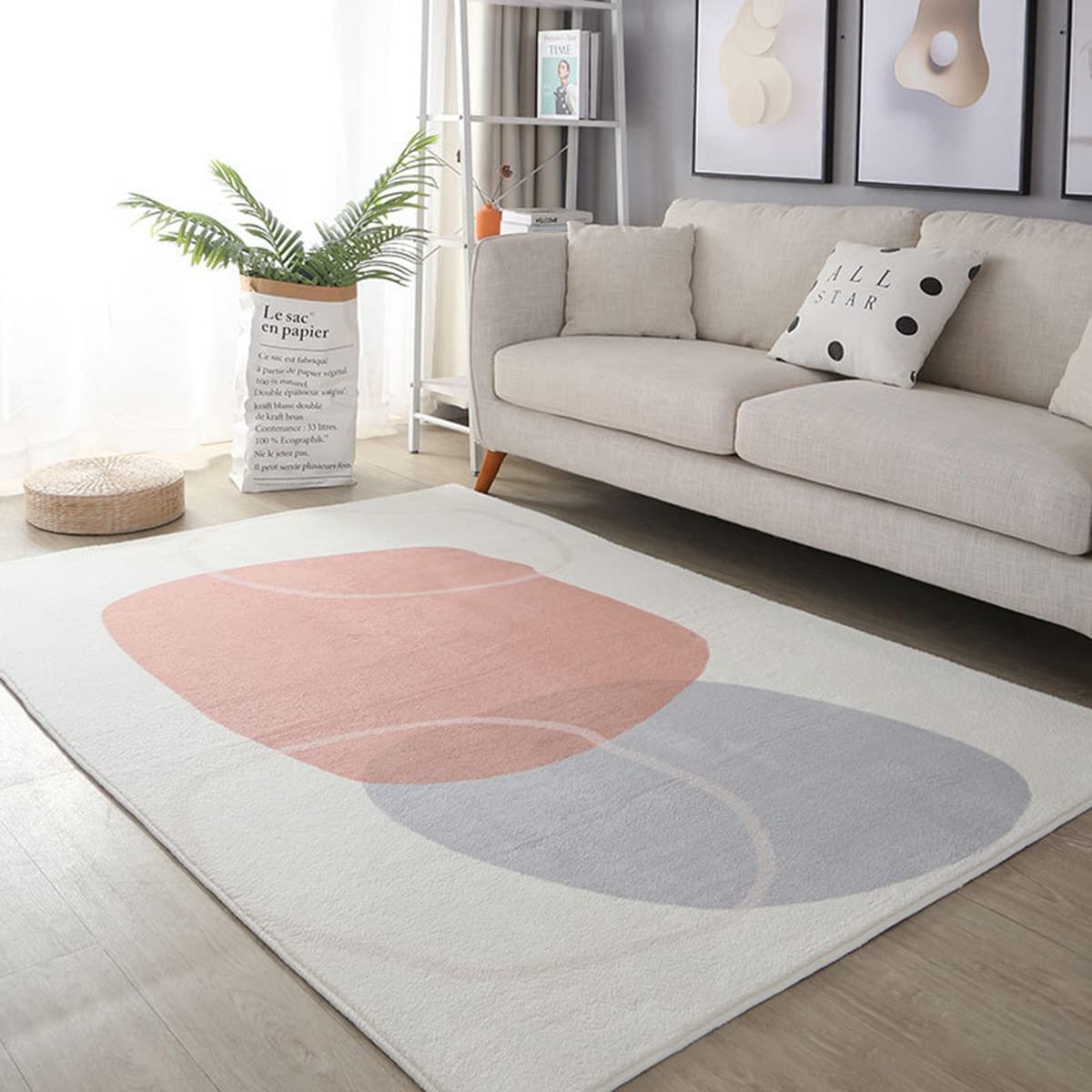 「Tuokus」 イミテーションカシミア カーペット ラグ じゅうたん 洗える ラグマット 3畳4畳5畳6畳 防ダニ センターカーペット かわいい 抗菌 消臭 シャギーラグ 絨毯 滑り止め付き ふわふわ サラサラ 長方形 夏秋冬 FYRDTjia194