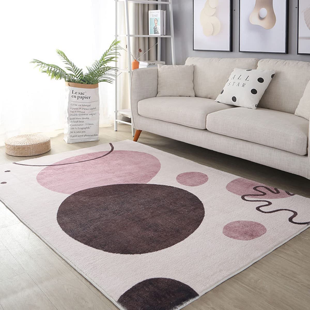 「Tuokus」 イミテーションカシミア カーペット ラグ じゅうたん 洗える ラグマット 3畳4畳5畳6畳 防ダニ センターカーペット かわいい 抗菌 消臭 シャギーラグ 絨毯 滑り止め付き ふわふわ サラサラ 長方形 夏秋冬 FYRDTjia194