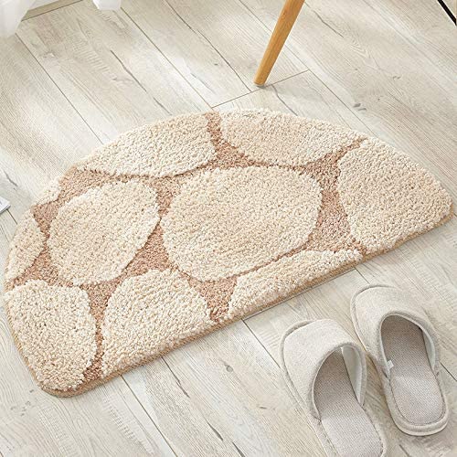 玄関マット 半円 半円形マット 北欧 屋外 屋内 室内 無地 洗える 42×70cm 泥除け 汚れ防止 滑り止め 吸水 触さよい 抗菌 バスマット 絨毯 おしゃれ インテリア 一年中 ホワイト