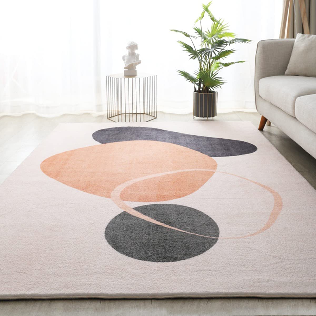 「Tuokus」 カーペット イミテーションカシミア 絨毯 ラグ じゅうたん 洗える ラグマット 3畳4畳5畳6畳 防ダニ センターカーペット かわいい 抗菌 消臭 シャギーラグ 滑り止め付き ふわふわ サラサラ 長方形 夏秋冬 120*160cm