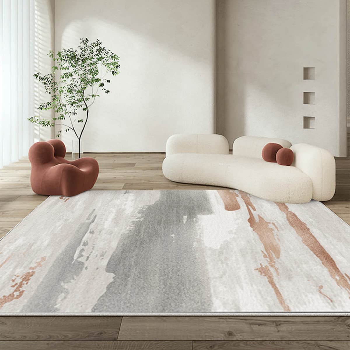 「Tuokus」カーペット イミテーションカシミア ラグ クラシック じゅうたん 洗える 絨毯 ラグマット 3畳4畳5畳6畳 防ダニ センターカーペット かわいい 抗菌 消臭 シャギーラグ 滑り止め付き ふわふわ サラサラ 長方形 夏秋冬 120*160cm