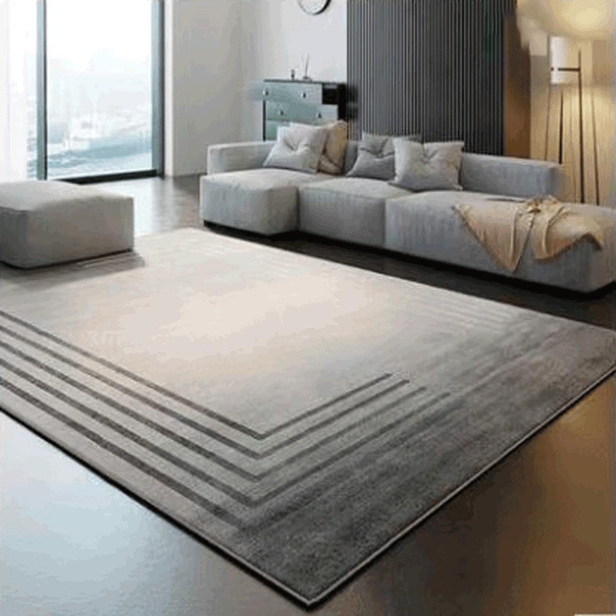 「Tuokus」カーペット ラグ じゅうたん わびさび 抽象 洗える ラグマット かわいい リントフリー おしゃれ 防ダニ 3畳4畳5畳6畳 抗菌 消臭 滑り止め付き 長方形 厚さ約8mm 夏秋冬 140*200cm