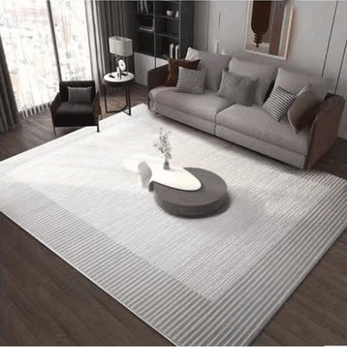 「Tuokus」カーペット ラグ じゅうたん わびさび 抽象 洗える ラグマット かわいい リントフリー おしゃれ 防ダニ 3畳4畳5畳6畳 抗菌 消臭 滑り止め付き 長方形 厚さ約8mm 夏秋冬 140*200cm