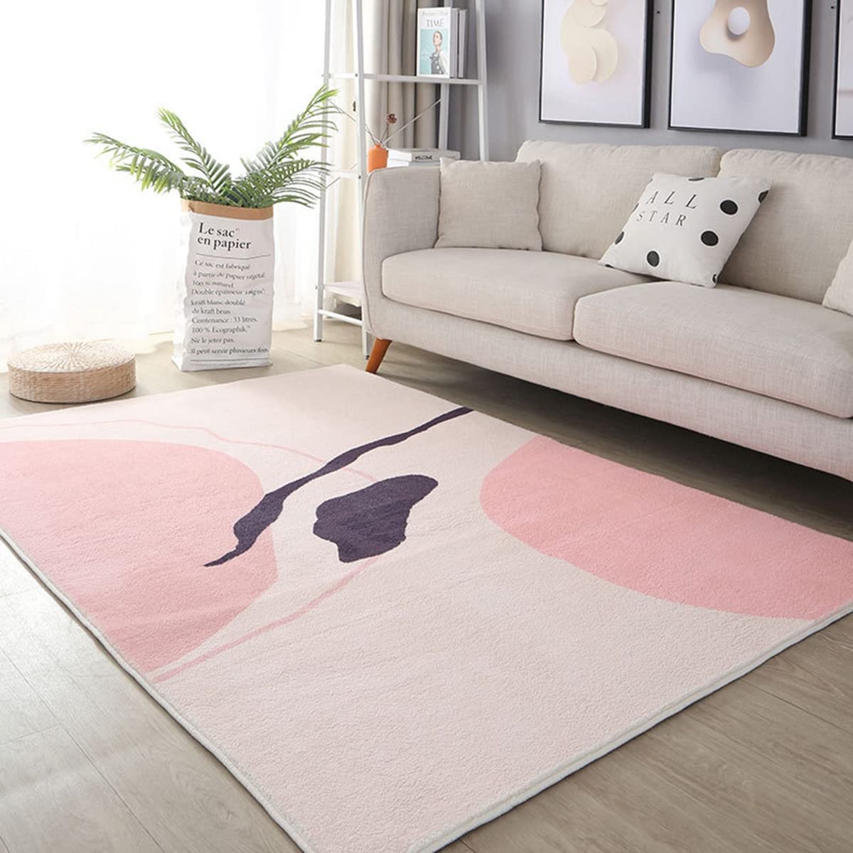 「Tuokus」 イミテーションカシミア カーペット ラグ じゅうたん 洗える ラグマット 3畳4畳5畳6畳 防ダニ センターカーペット かわいい 抗菌 消臭 シャギーラグ 絨毯 滑り止め付き ふわふわ サラサラ 長方形 夏秋冬 FYRDTjia194