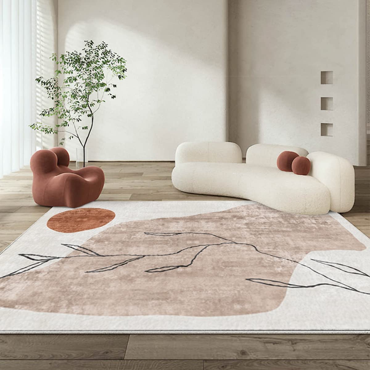 「Tuokus」カーペット イミテーションカシミア ラグ クラシック じゅうたん 洗える 絨毯 ラグマット 3畳4畳5畳6畳 防ダニ センターカーペット かわいい 抗菌 消臭 シャギーラグ 滑り止め付き ふわふわ サラサラ 長方形 夏秋冬 120*160cm