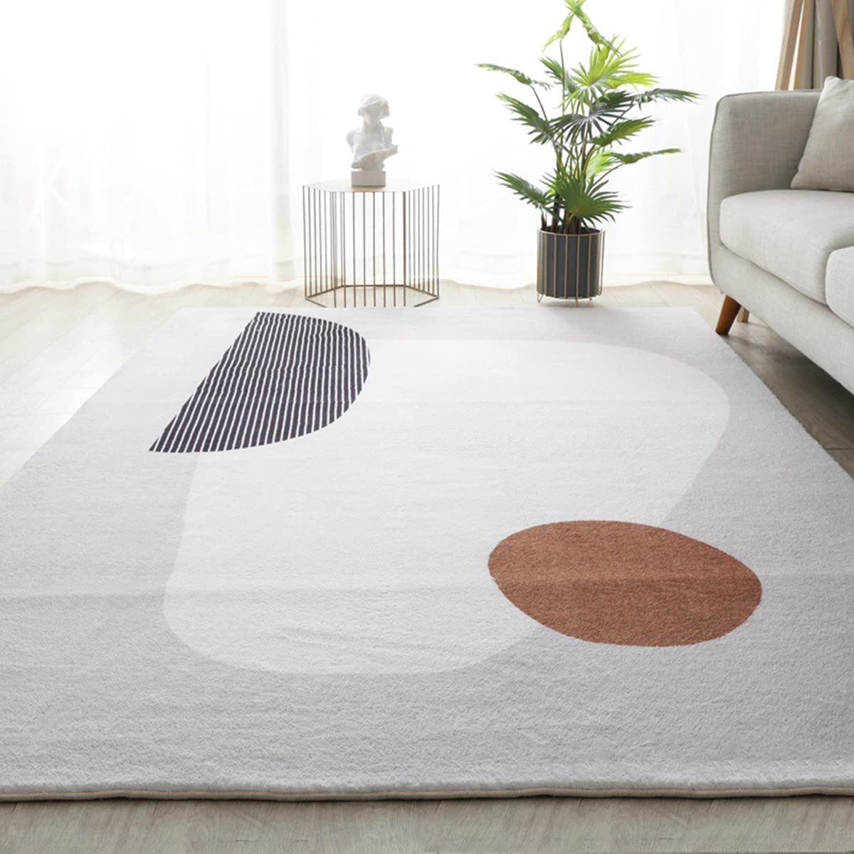 「Tuokus」 カーペット イミテーションカシミア 絨毯 ラグ じゅうたん 洗える ラグマット 3畳4畳5畳6畳 防ダニ センターカーペット かわいい 抗菌 消臭 シャギーラグ 滑り止め付き ふわふわ サラサラ 長方形 夏秋冬 120*160cm