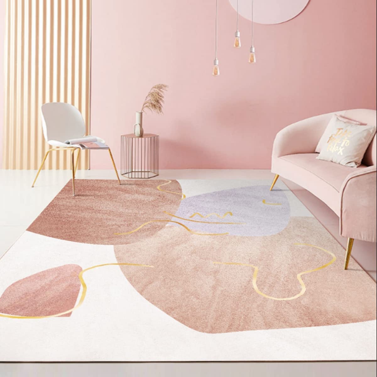 「Tuokus」カーペット かわいい ラグ おしゃれ 洗える ラグマット リントフリー 北欧 じゅうたん 3畳4畳5畳6畳 防ダニ センターカーペット 抗菌 消臭 シャギーラグ 滑り止め付き 長方形 夏秋冬