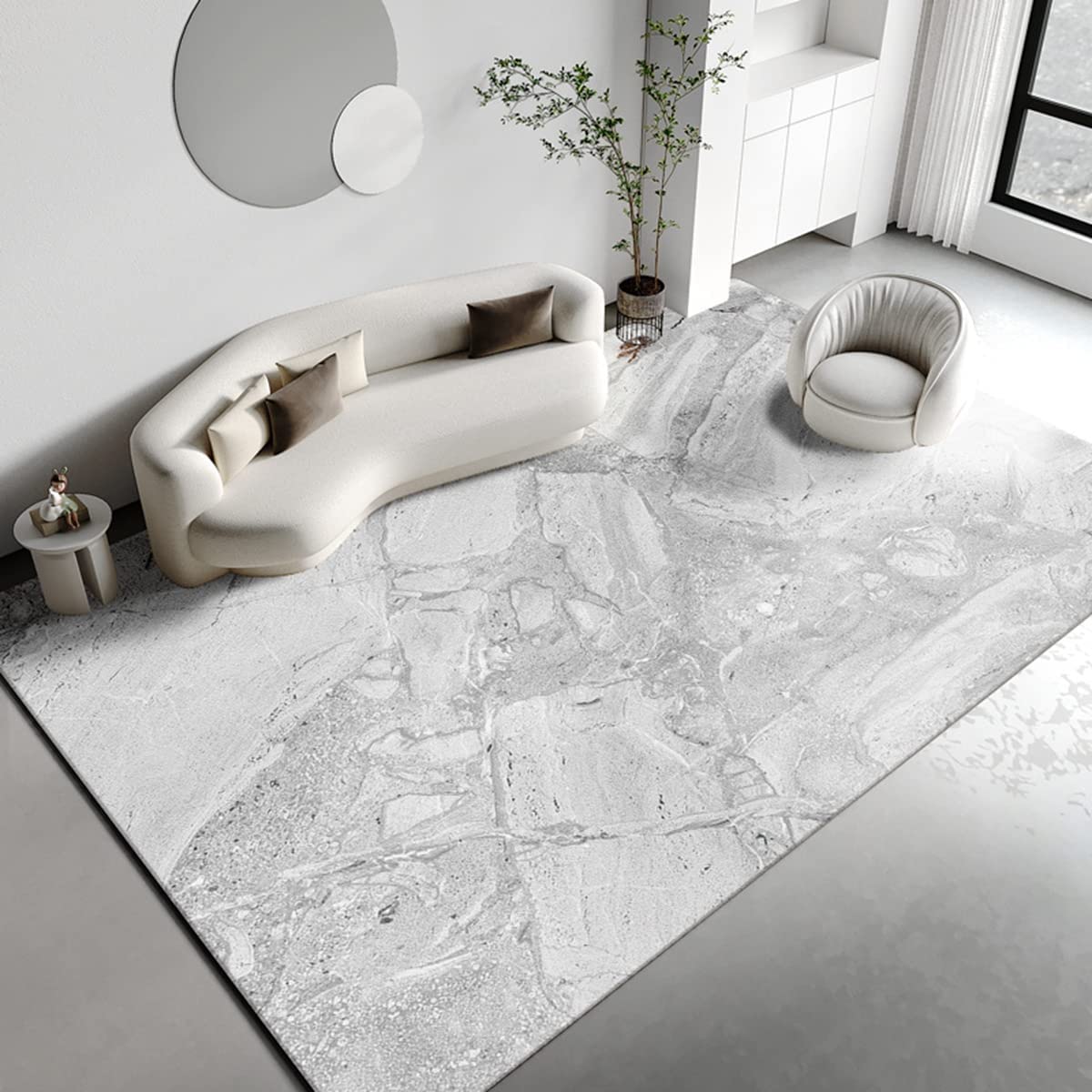 「Tuokus」カーペット おしゃれ リントフリー ラグ じゅうたん わびさび かわいい 洗える ラグマット 3畳4畳5畳6畳 防ダニ センターカーペット 抗菌 消臭 滑り止め付き オールシーズン対応 厚さ8mm