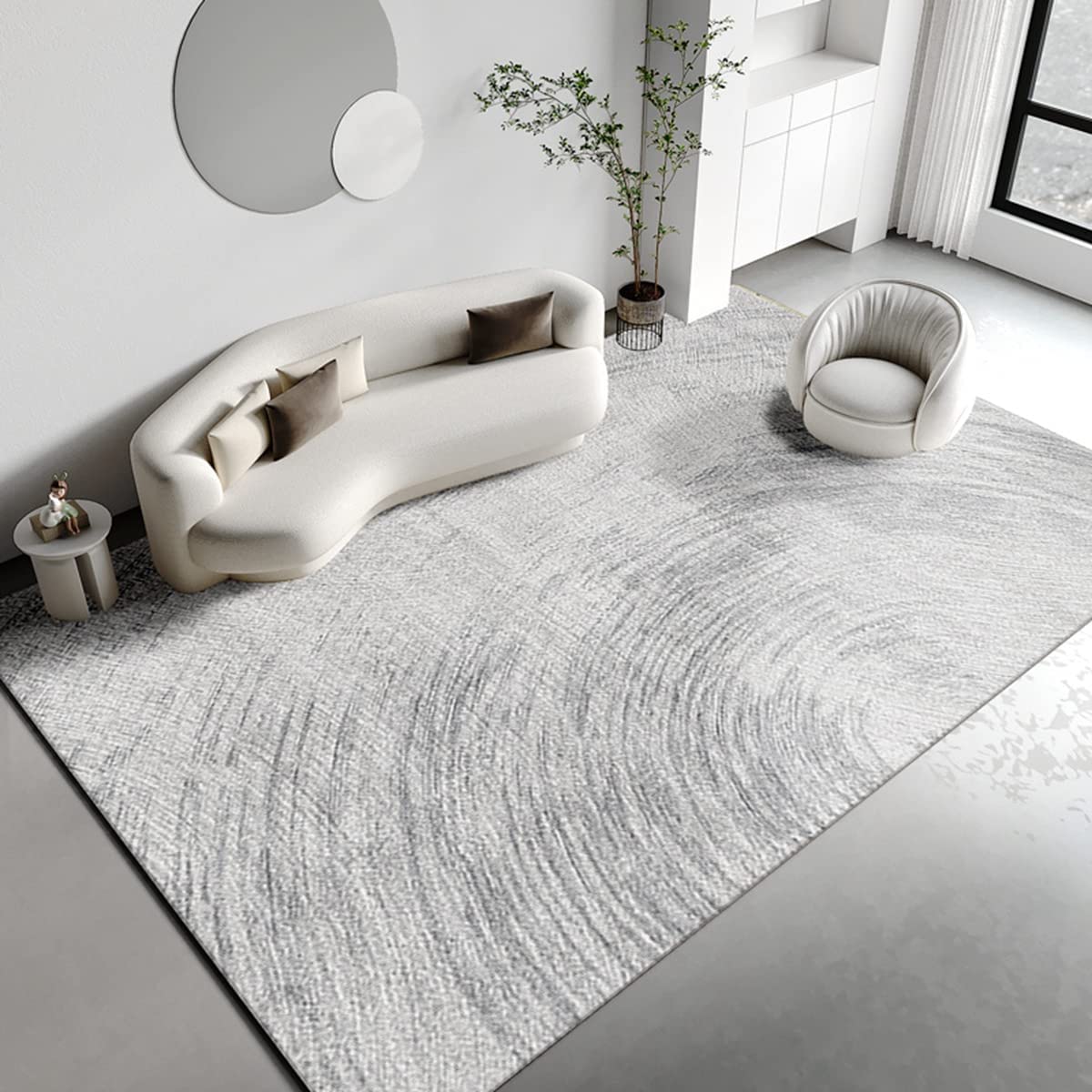 「Tuokus」カーペット おしゃれ リントフリー ラグ じゅうたん わびさび かわいい 洗える ラグマット 3畳4畳5畳6畳 防ダニ センターカーペット 抗菌 消臭 滑り止め付き オールシーズン対応 厚さ8mm