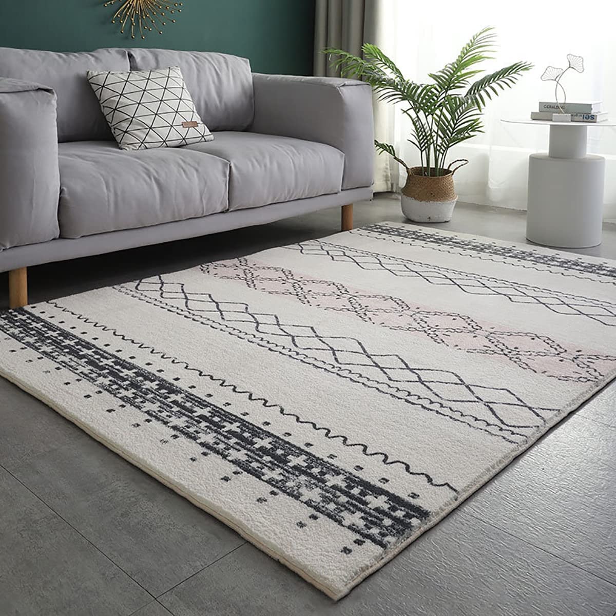 「Tuokus」 イミテーションカシミア カーペット ラグ じゅうたん 洗える ラグマット 3畳4畳5畳6畳 防ダニ センターカーペット かわいい 抗菌 消臭 シャギーラグ 絨毯 滑り止め付き ふわふわ サラサラ 長方形 夏秋冬 200*300cm