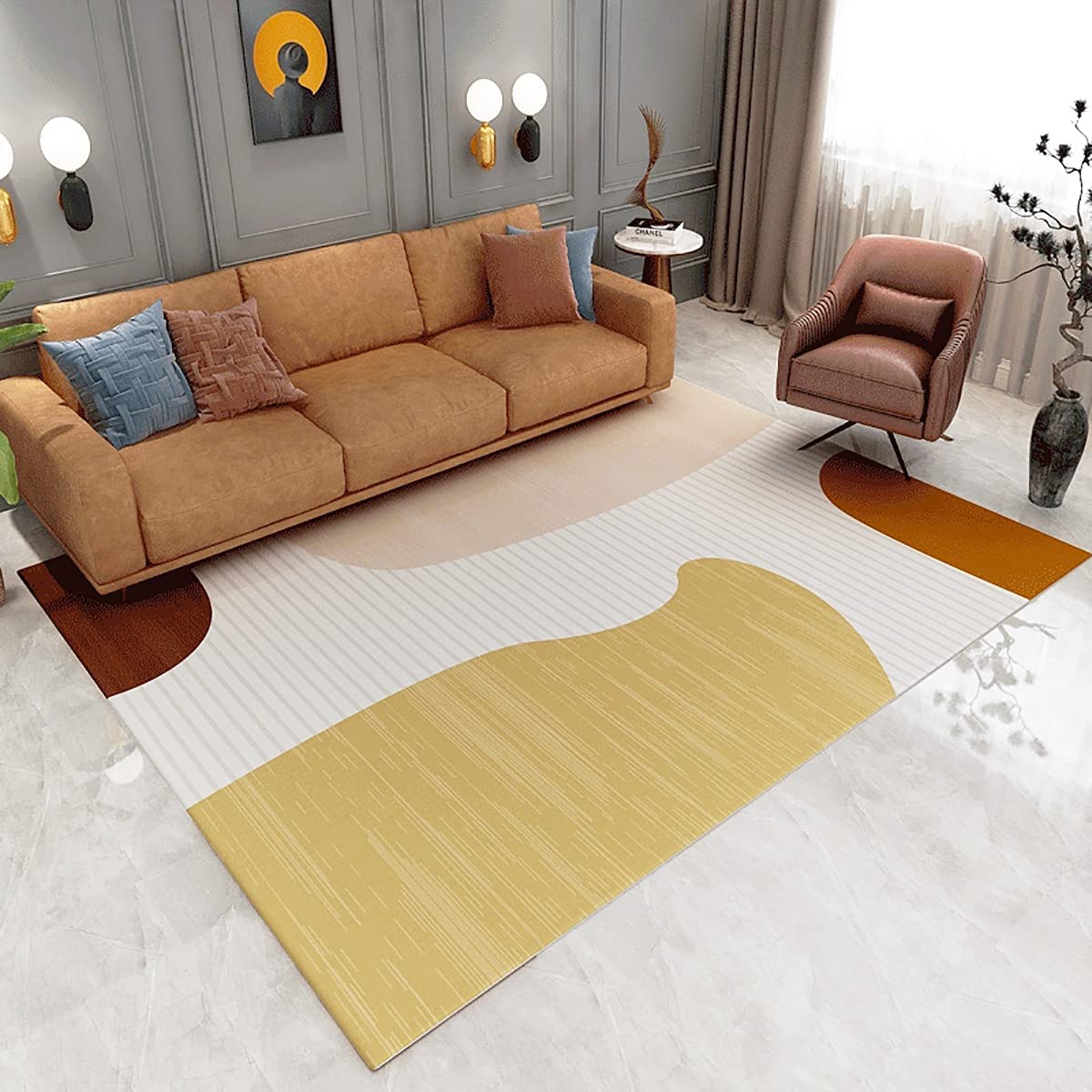 「Tuokus」カーペット ラグ フランネルラグ 洗える アブストラクト 4畳5畳6畳7畳 北欧 欧米風 長方形 北欧スタイル 防ダニ 抗菌 消臭 シャギーラグ 滑り止め 洗濯可能カーペット おしゃれ 160*200cm