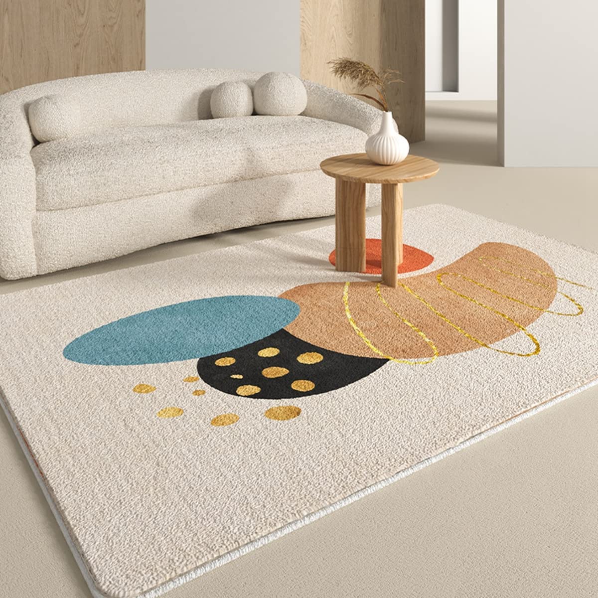 「Tuokus」ラグ カーペット シャギーラグ 洗える ふわふわ 絨毯 厚手 ラグマット 3畳4畳5畳6畳 ホットカーペット&床暖房で使用可能 洗える 模造カシミアラグ 消臭 厚い滑り止め付き サラサラ FJ-103 120*160cm