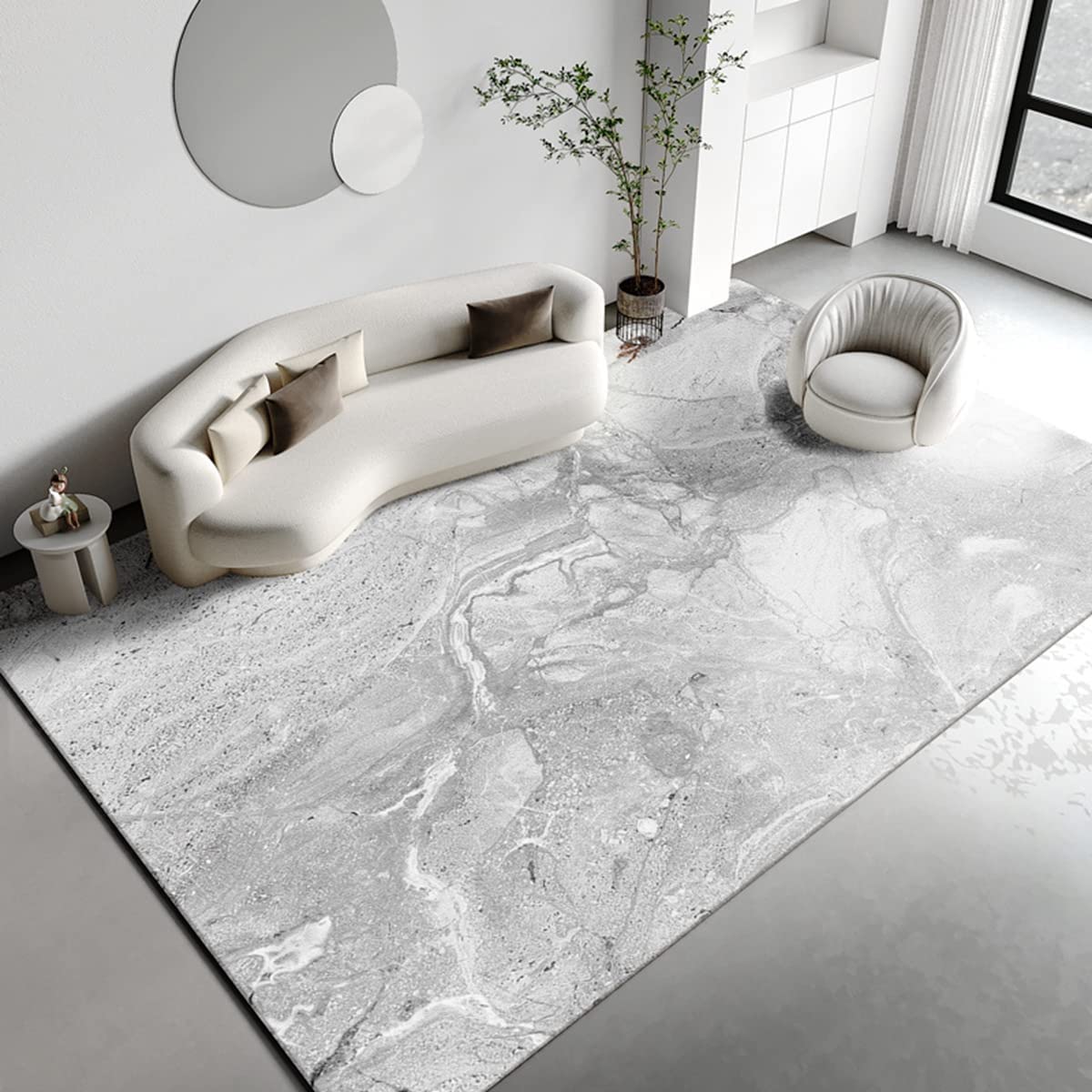 「Tuokus」カーペット おしゃれ リントフリー ラグ じゅうたん わびさび かわいい 洗える ラグマット 3畳4畳5畳6畳 防ダニ センターカーペット 抗菌 消臭 滑り止め付き オールシーズン対応 厚さ8mm