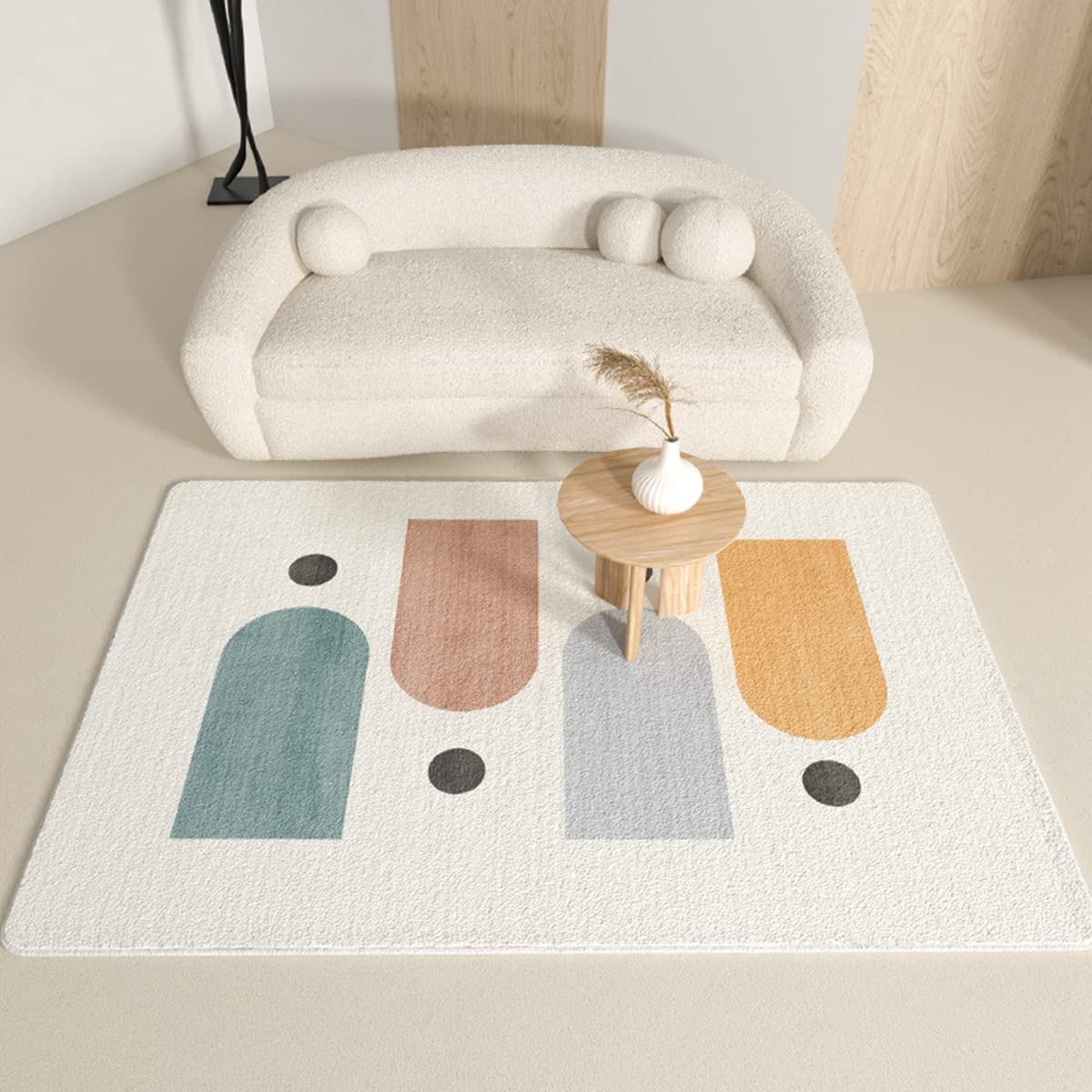 「Tuokus」ラグ カーペット シャギーラグ 洗える ふわふわ 絨毯 厚手 ラグマット 3畳4畳5畳6畳 ホットカーペット&床暖房で使用可能 洗える 模造カシミアラグ 消臭 厚い滑り止め付き サラサラ FJ-103 120*160cm