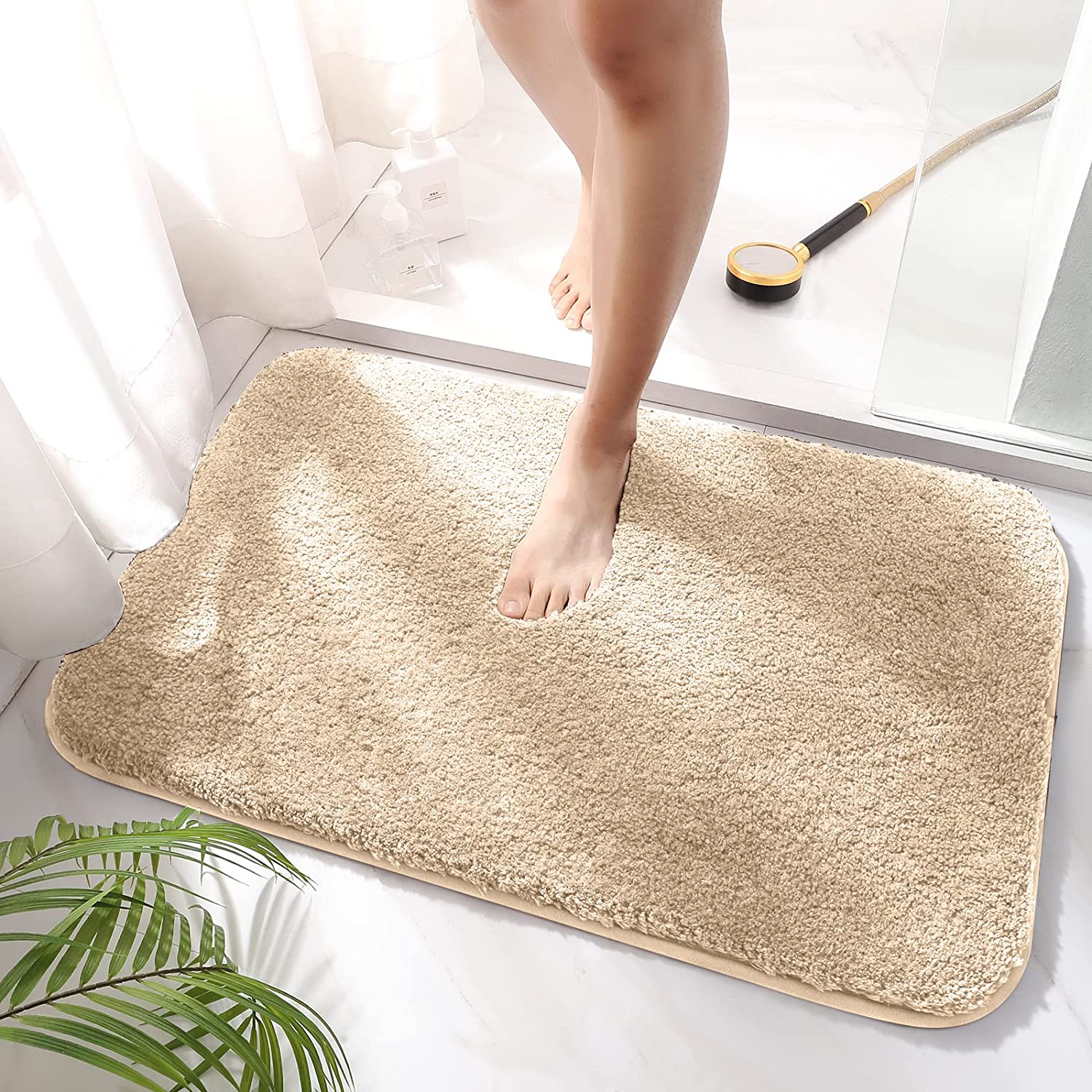 バスマット 足ふきマット お風呂マット 滑り止め 吸水性・速乾性 ソフトタッチ 抗菌 防臭 丸洗い 厚手 ふわふわ 風呂 浴室 台所 洗面台(グレー、40×60)