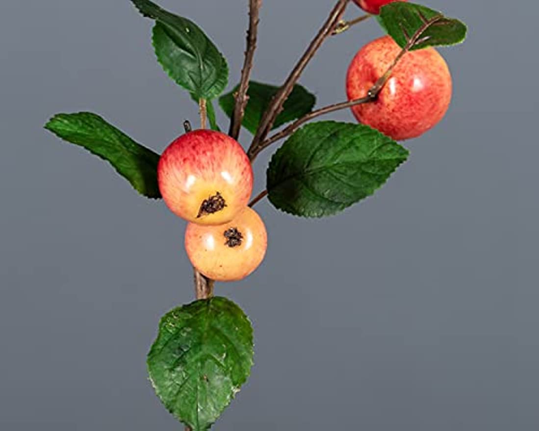 「Tuokus」人工観葉植物 造花 りんご アップル 手作り フラワーアレンジメント 枯れない花 フェイクグリーン インテリア おしゃれ グリーン デコレーション 枯れない 本物 FZHj01癒しの 1つ：48*20cm(約)