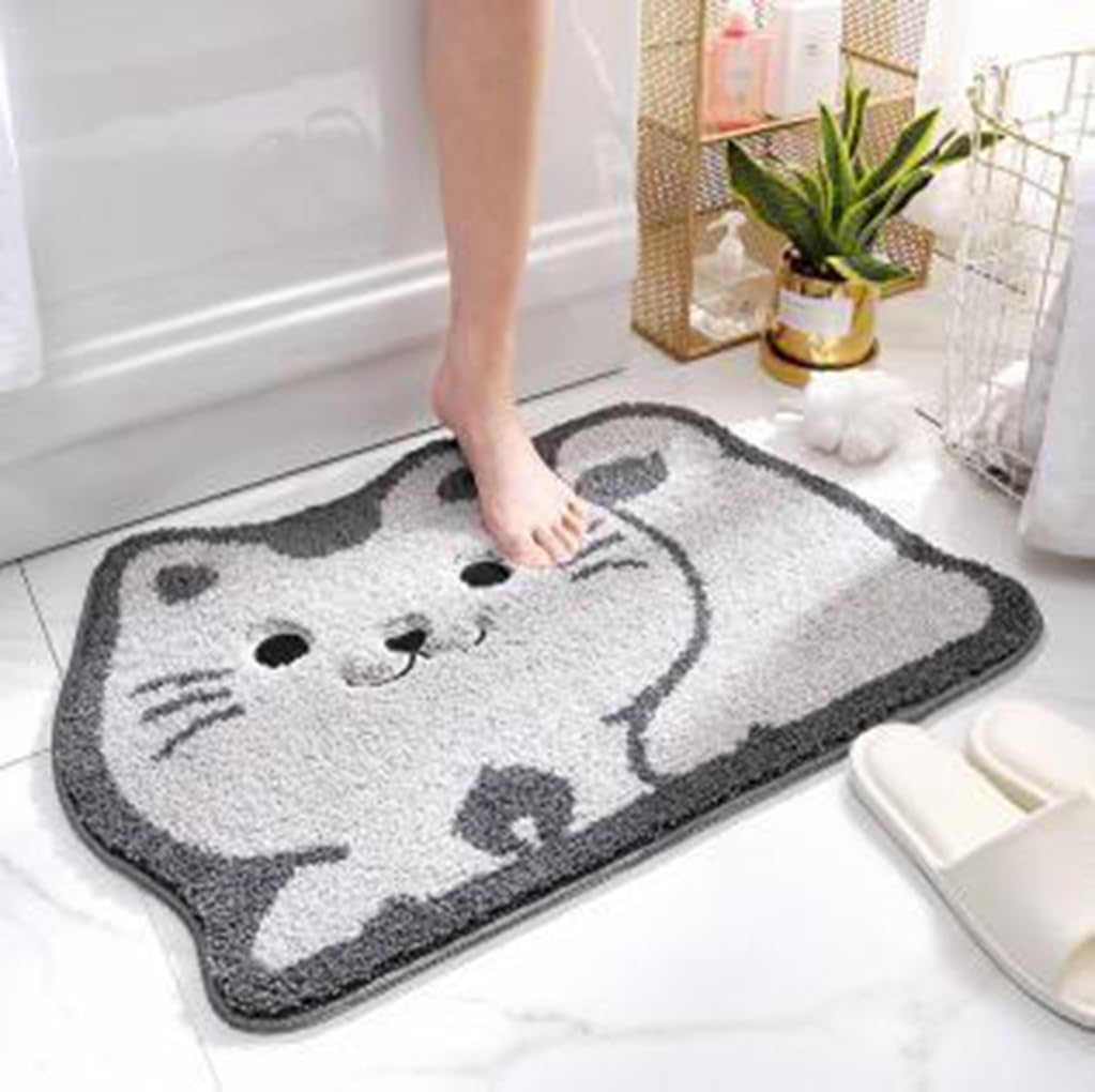 バスマット 47×70cm 吸水速乾 ふわふわ マイクロファイバー 滑り止め付き 抗菌防臭 厚手 洗濯機対応 乾きやすい お風呂マット 脱衣所 洗面所用 おしゃれ 北欧風 ORYSD74