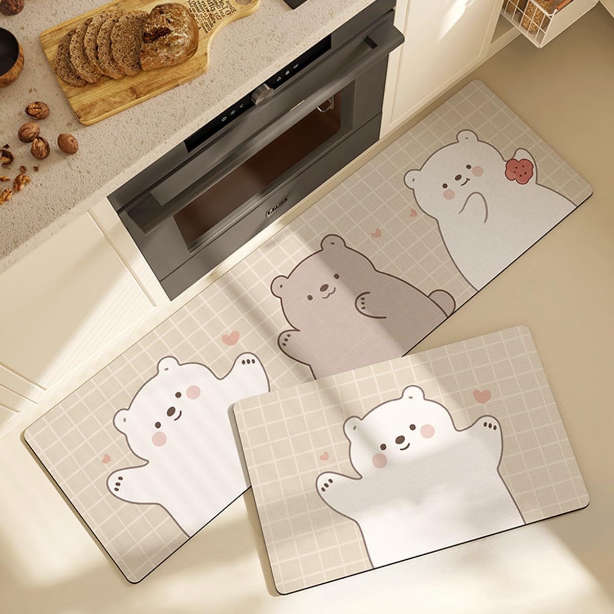 Tuokus キッチンマット 拭ける 75×45cm 玄関マット カーペット