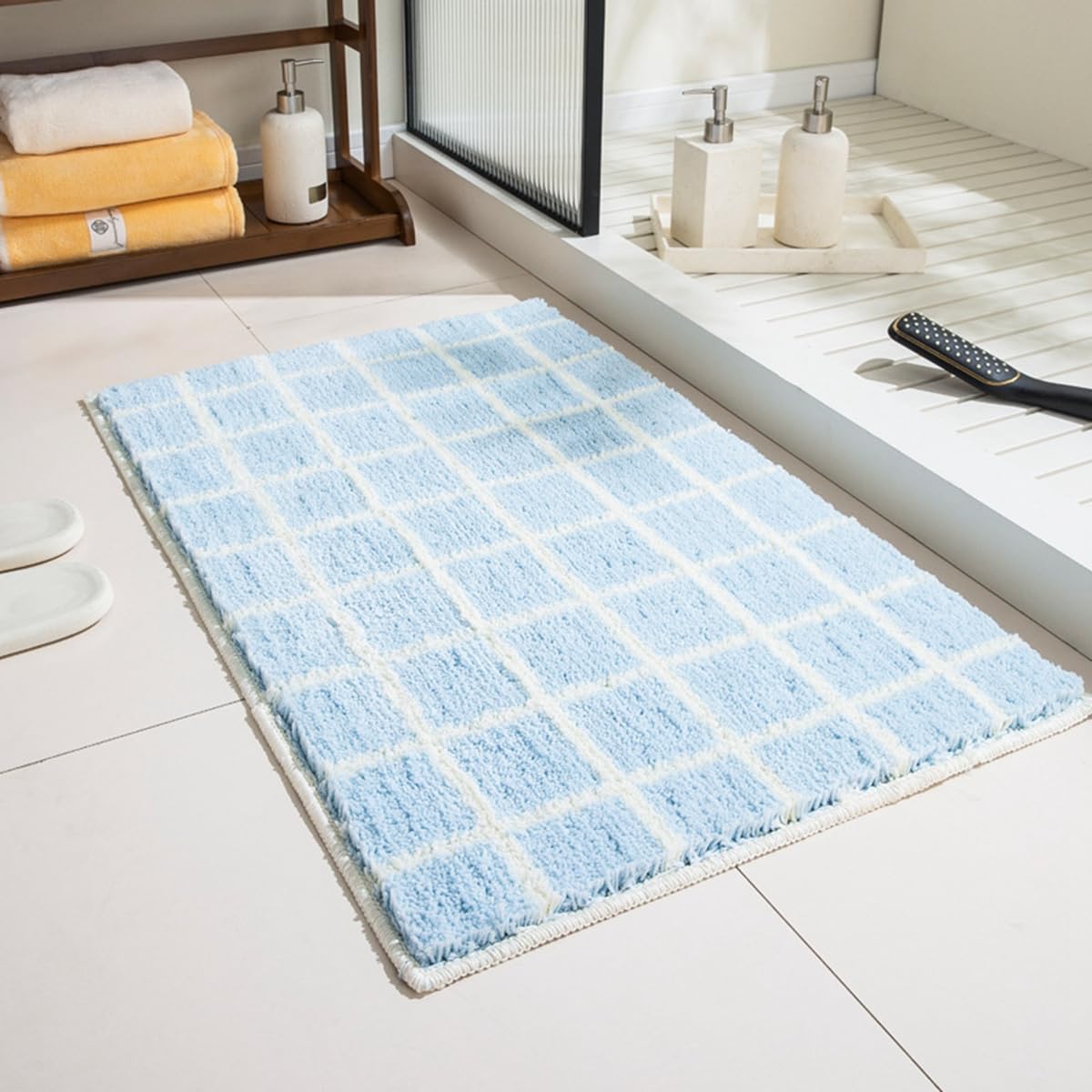 バスマット 60×40cm お風呂マット 速乾 洗える 抗菌防臭 大判 ソフト おしゃれ マイクロファイバー タオル地 安い 厚手 ORYSD13B
