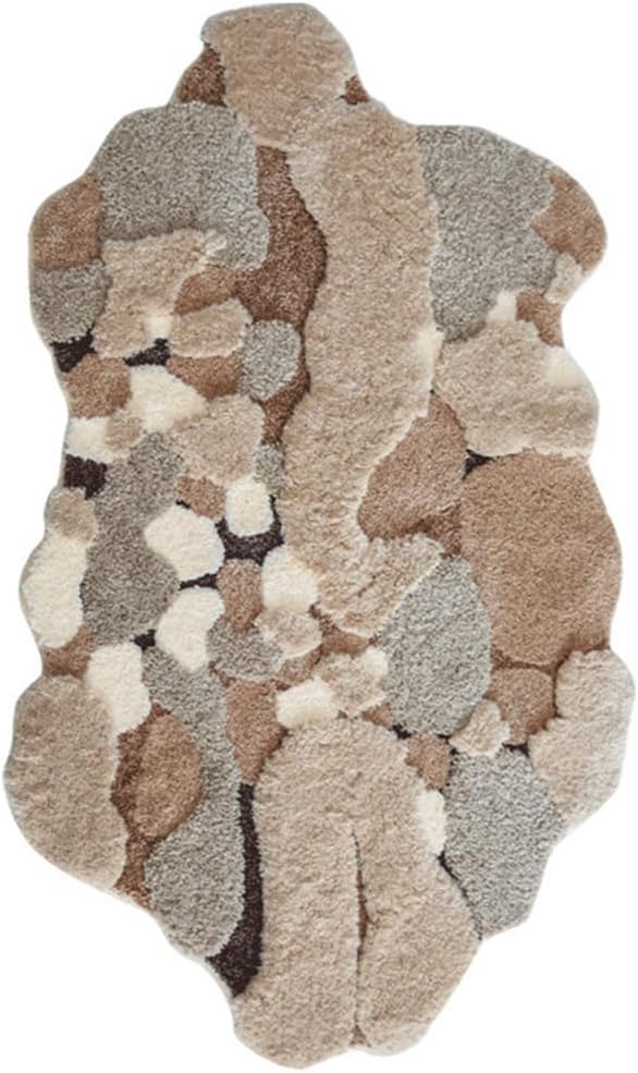 「Tuokus」モスラグ ラグマット 130×80cm 苔風デザイン 立体パイル 厚手 植毛ラグ 柔らかい ふわふわ 防音 TPR滑り止め付き 吸水性あり 床暖房対応 ベッドサイド 玄関 リビング 寝室用 洗濯可能 ZHRDTjia08
