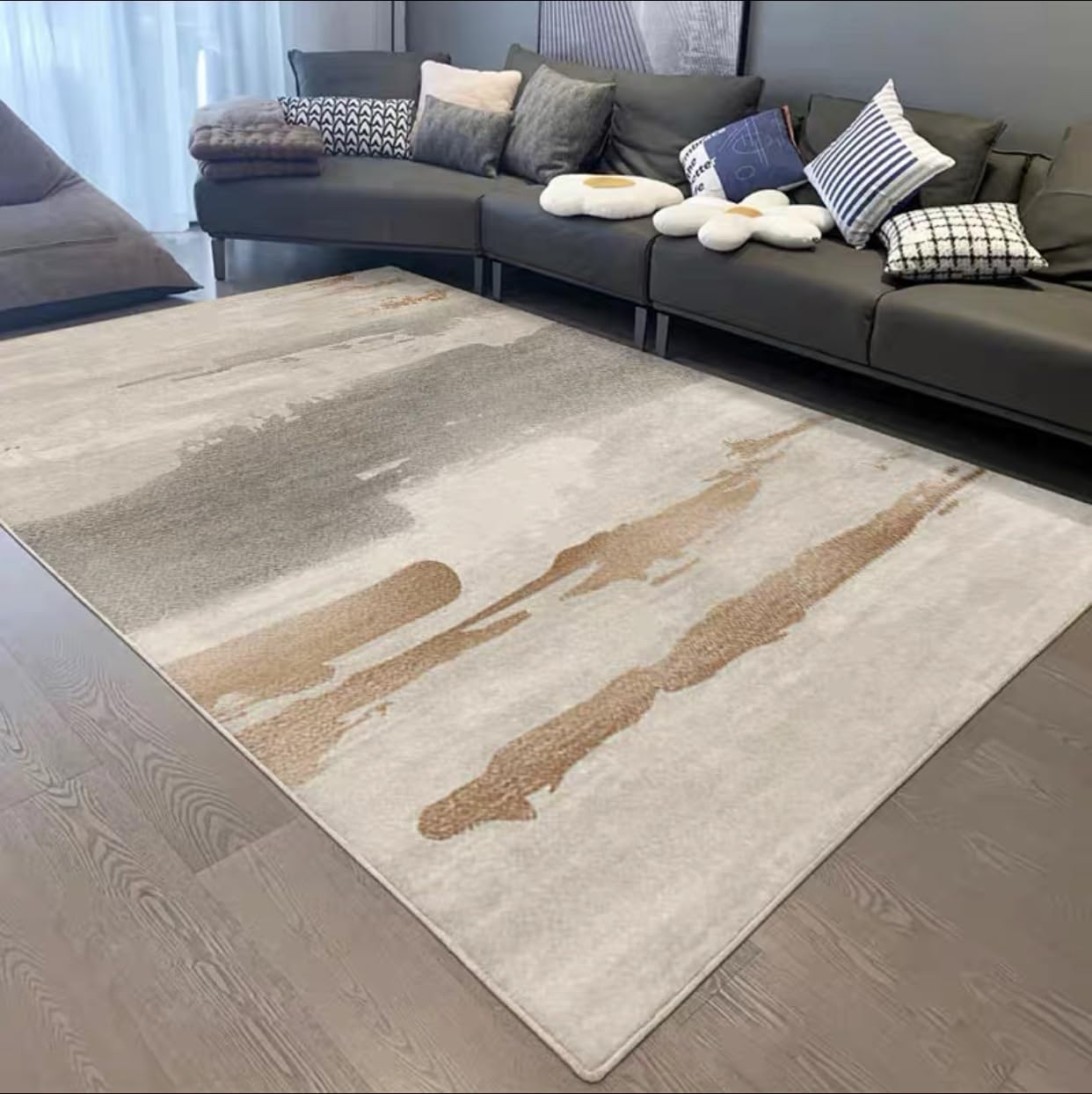 Frisence カーペット 120×160cm 洗える ラグ 滑り止め付き 防音・防寒・床暖房対応 ラグマット 折りたたみ コンパクト収納可能 おしゃれ ふわふわ 北欧風 リビング 寝室 子供部屋用 FRIDT65