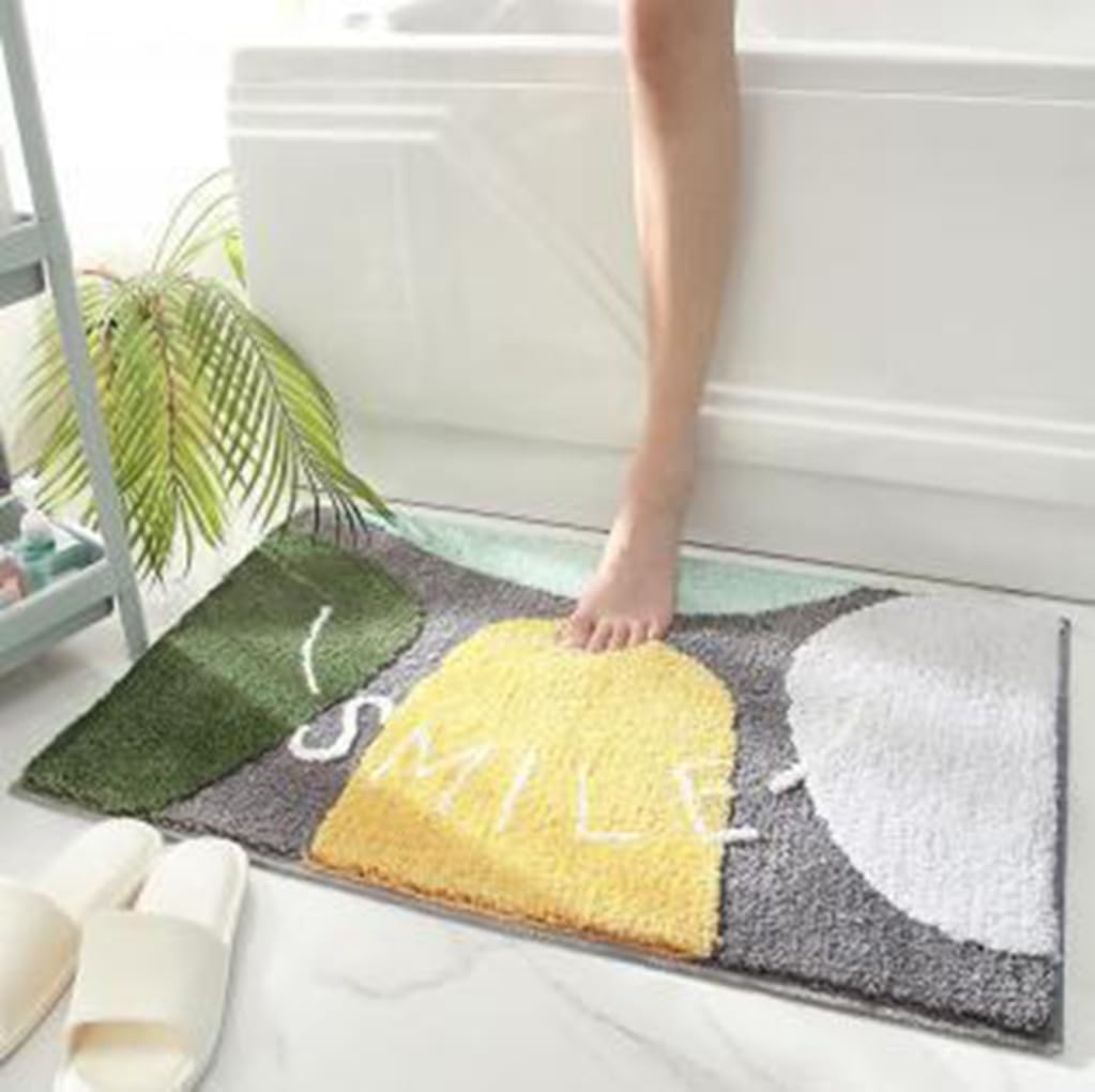 バスマット 40×60cm 吸水速乾 ふわふわ マイクロファイバー 滑り止め付き 抗菌防臭 厚手 洗濯機対応 乾きやすい お風呂マット 脱衣所 洗面所用 おしゃれ 北欧風 ORYSD116