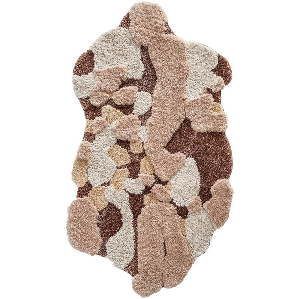 「Tuokus」モスラグ ラグマット 130×80cm 苔風デザイン 立体パイル 厚手 植毛ラグ 柔らかい ふわふわ 防音 TPR滑り止め付き 吸水性あり 床暖房対応 ベッドサイド 玄関 リビング 寝室用 洗濯可能 ZHRDTjia08