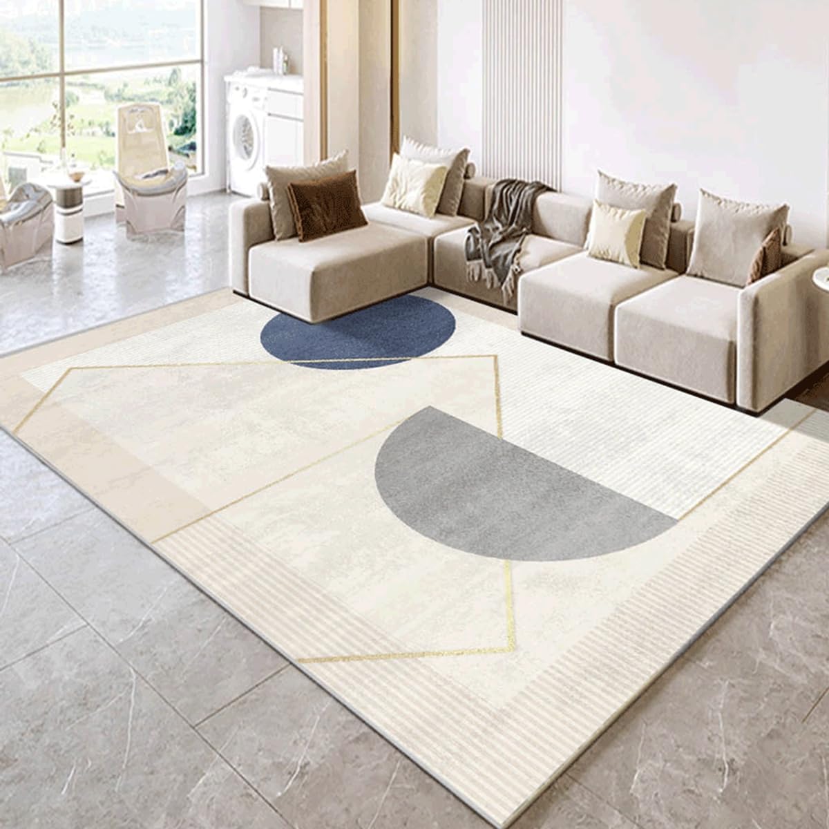 Frisence カーペット 120×160cm 洗える ラグ 滑り止め付き 防音・防寒・床暖房対応 ラグマット 折りたたみ コンパクト収納可能 おしゃれ ふわふわ 北欧風 リビング 寝室 子供部屋用 FRIDT74B