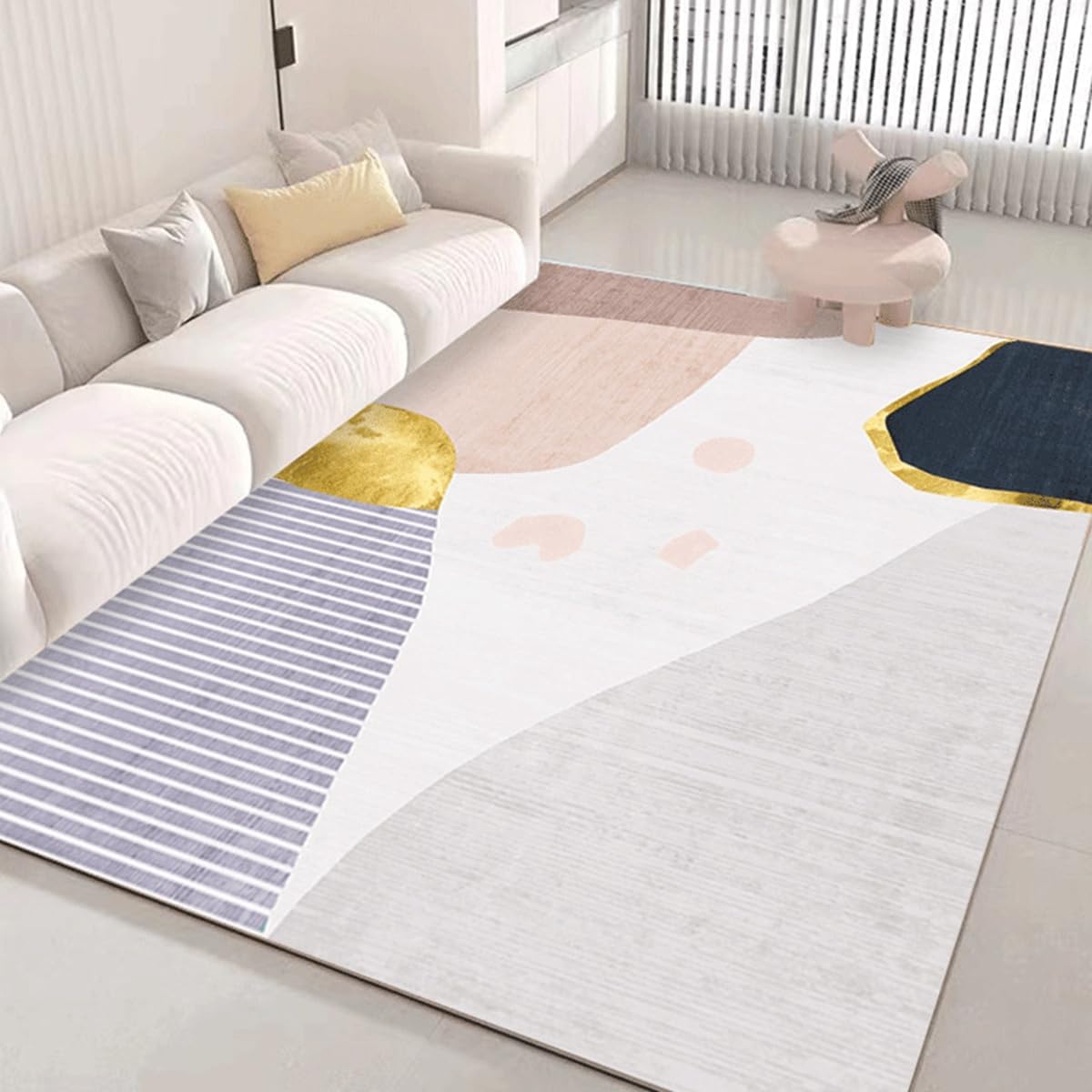 Frisence カーペット 120×160cm 洗える ラグ 滑り止め付き 防音・防寒・床暖房対応 ラグマット 折りたたみ コンパクト収納可能 おしゃれ ふわふわ 北欧風 リビング 寝室 子供部屋用 FRIDT67