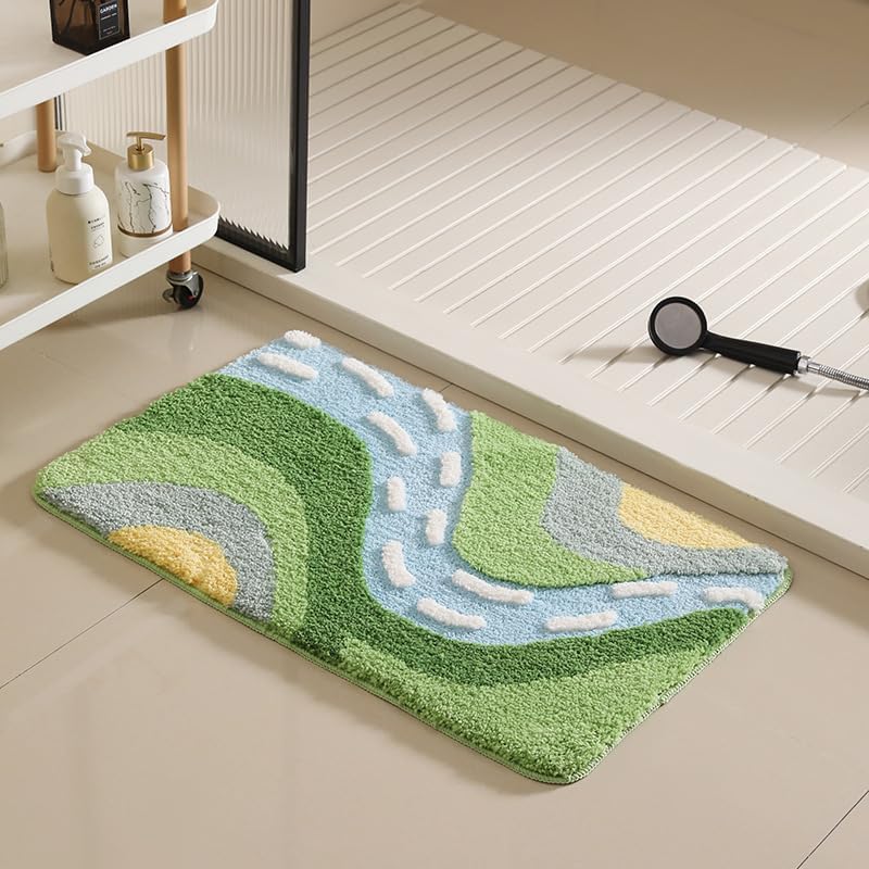バスマット 60×40cm お風呂マット 速乾 洗える 抗菌防臭 大判 ソフト おしゃれ マイクロファイバー タオル地 安い 厚手 ORYSD42