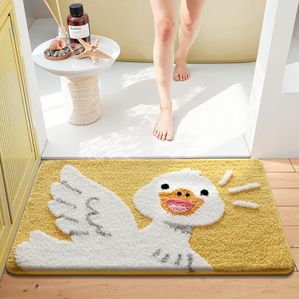 バスマット 40×60cm 吸水速乾 ふわふわ マイクロファイバー 滑り止め付き 抗菌防臭 厚手 洗濯機対応 乾きやすい お風呂マット 脱衣所 洗面所用 おしゃれ 北欧風 ORYSD164