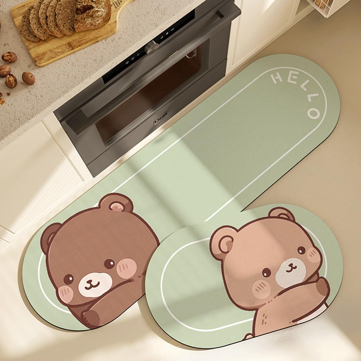 「Tuokus」キッチンマット 拭ける 150×45cm 玄関マット カーペット ラグマット 廊下マット 台所マット 洗える 滑り止め付き 厚手防音 掃除易い 抗菌防臭 吸水 厚手 長方形 水や油の吸収が良い 防汚 TCFJ21