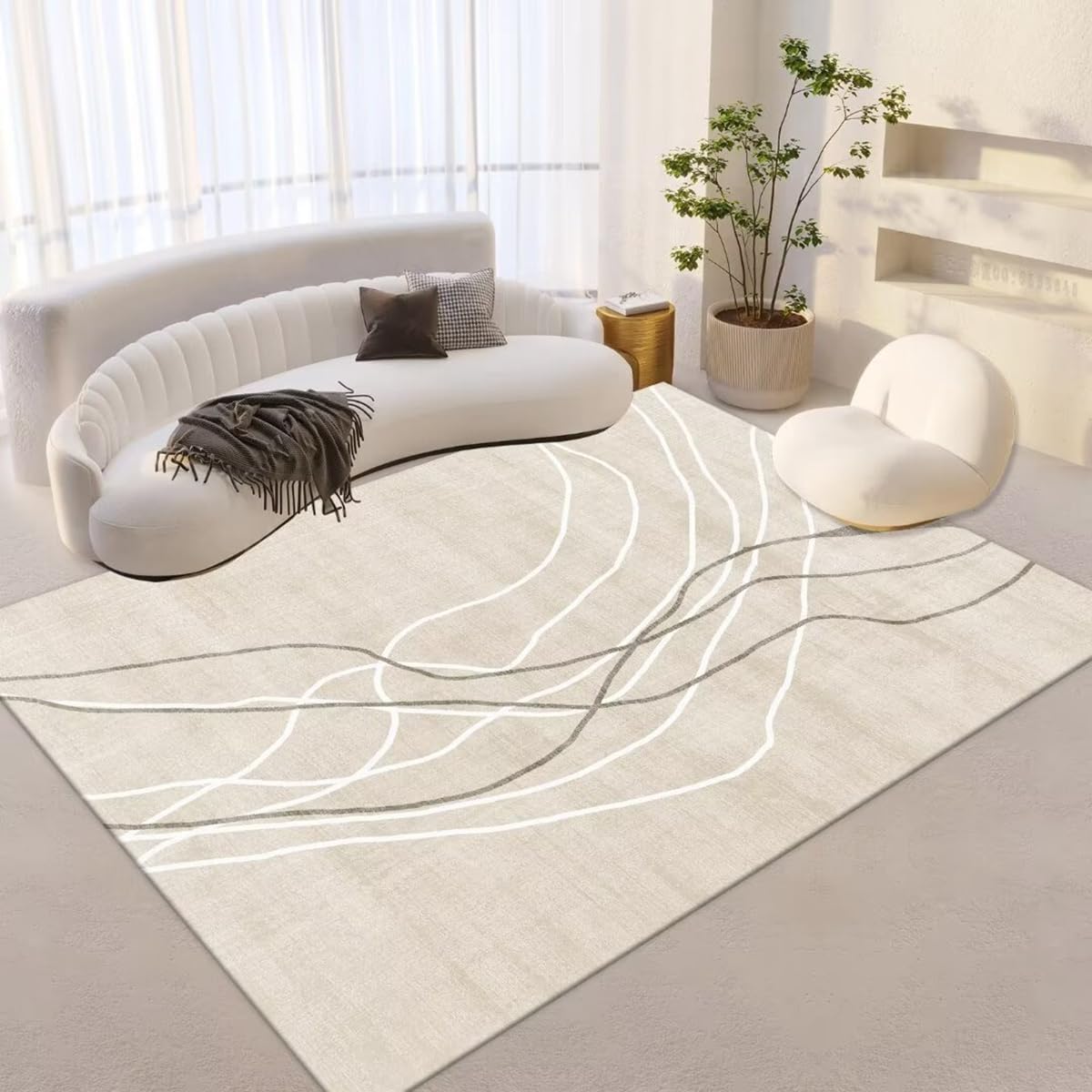 「Tuokus」ラグ カーペット 160×120cm ラグマット シャギーラグ 洗える ふわふわ 絨毯 厚手 3畳4畳5畳6畳 ホットカーペット&床暖房で使用可能 洗濯可 模造カシミアラグ 消臭 厚い滑り止め付き サラサラ イミテーションカシミア 模造カシミア TFYRj-300A