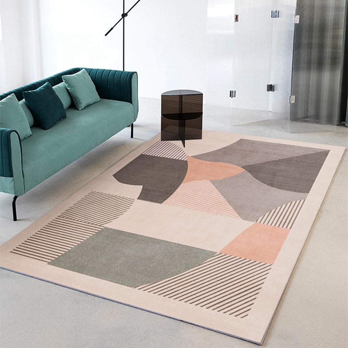 Frisence カーペット 120×160cm 洗える ラグ 滑り止め付き 防音・防寒・床暖房対応 ラグマット 折りたたみ コンパクト収納可能 おしゃれ ふわふわ 北欧風 リビング 寝室 子供部屋用 FRIDT63A